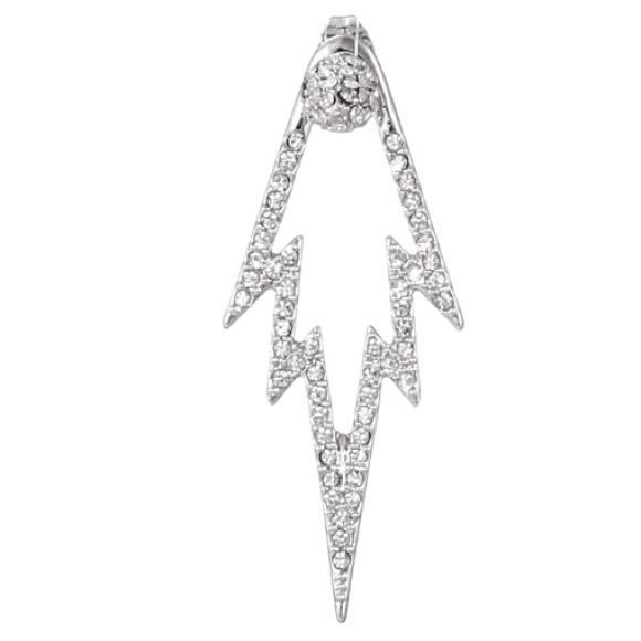 cc skye // rhodium plated pavé ear jackets - Picture 3 of 6